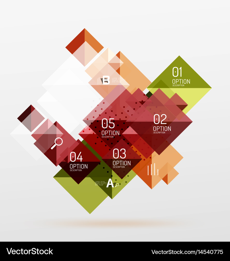 Repetition of overlapping color squares Vector Image