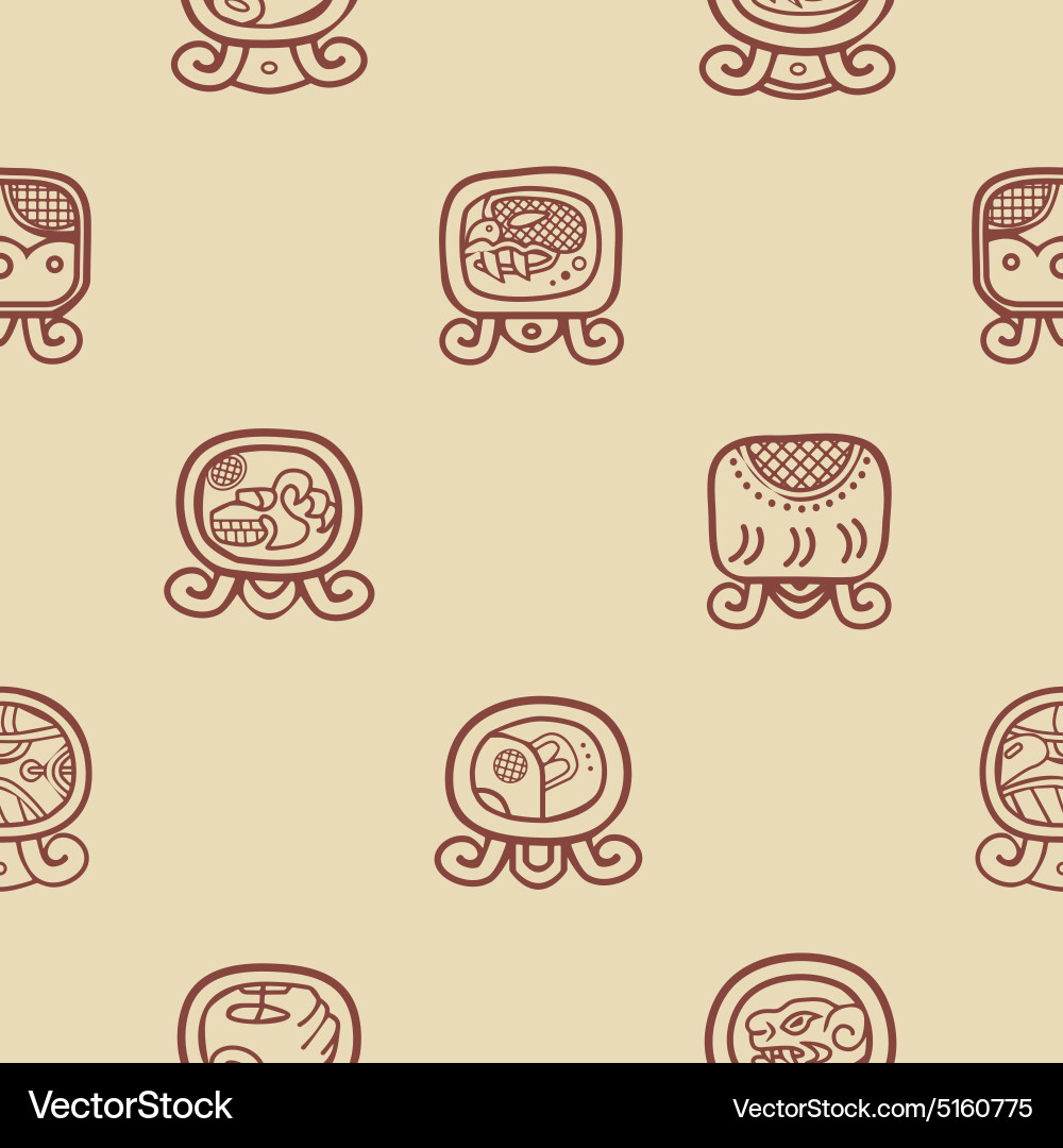 Seamless background with maya calendar named days vector image