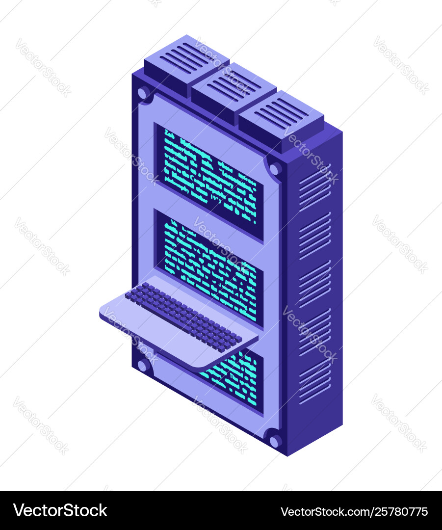 Server data center isometric style internet Server data center isometric style internet vector image