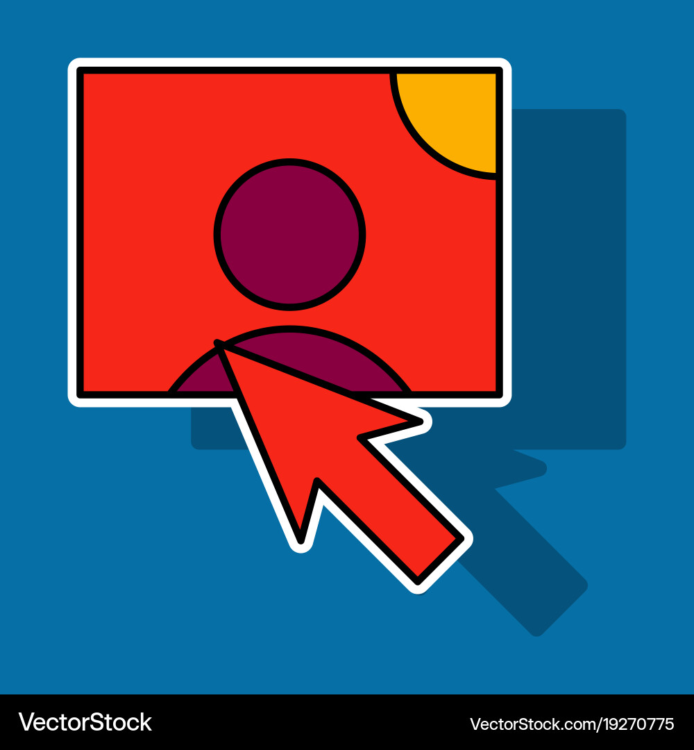 Sticker web design elements picture mouse arrow Vector Image