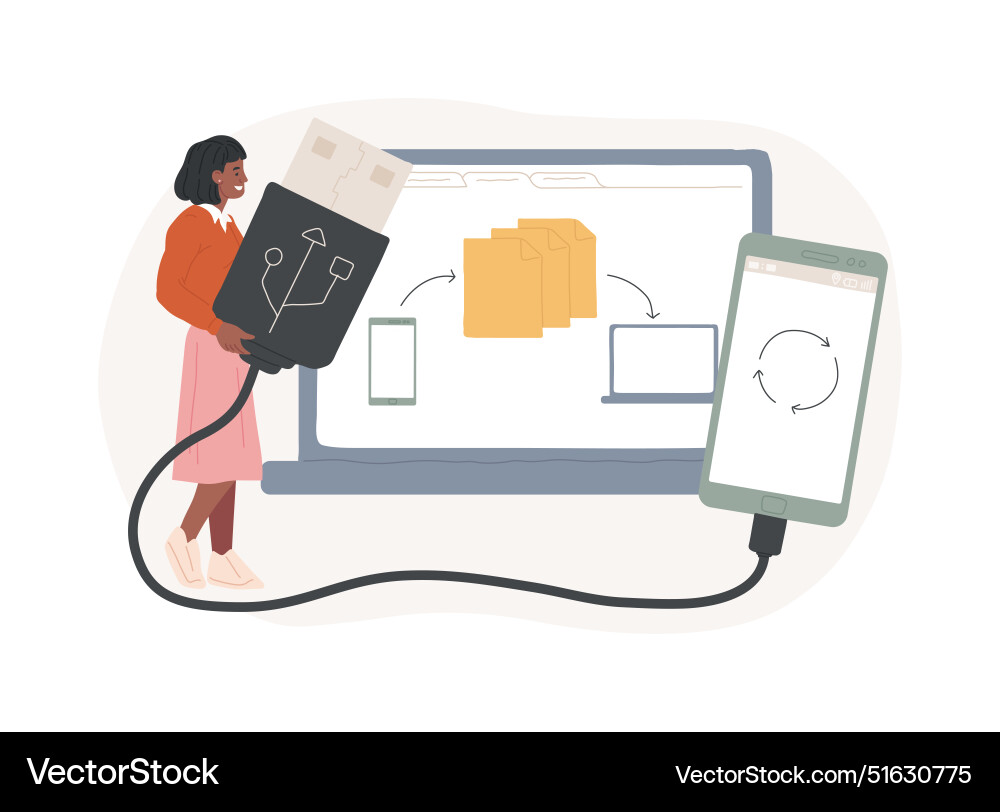 Usb connection isolated concept Usb connection isolated concept vector image