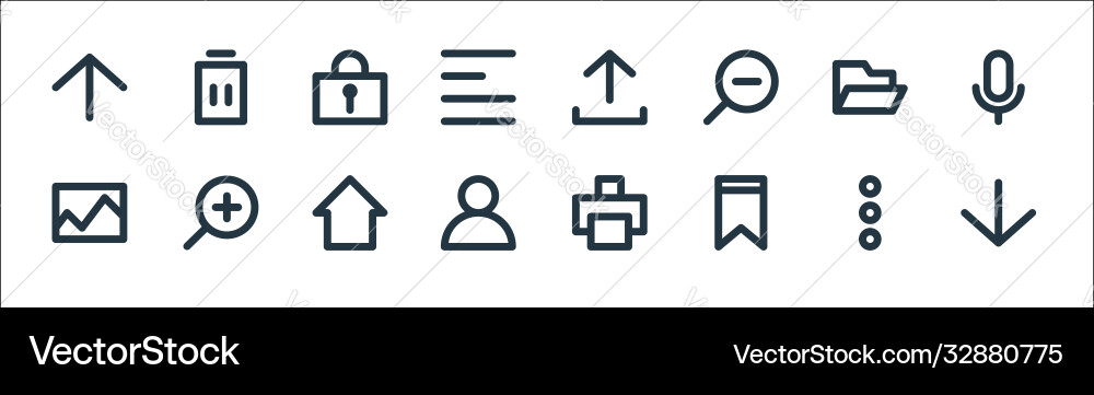 User interface line icons linear set quality User interface line icons linear set quality Vector Image