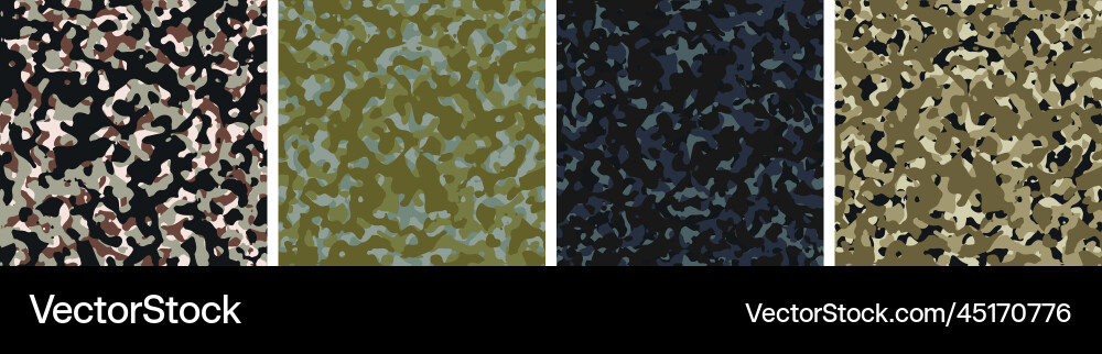 4 camouflage background set pattern design 4 camouflage background set pattern design vector image
