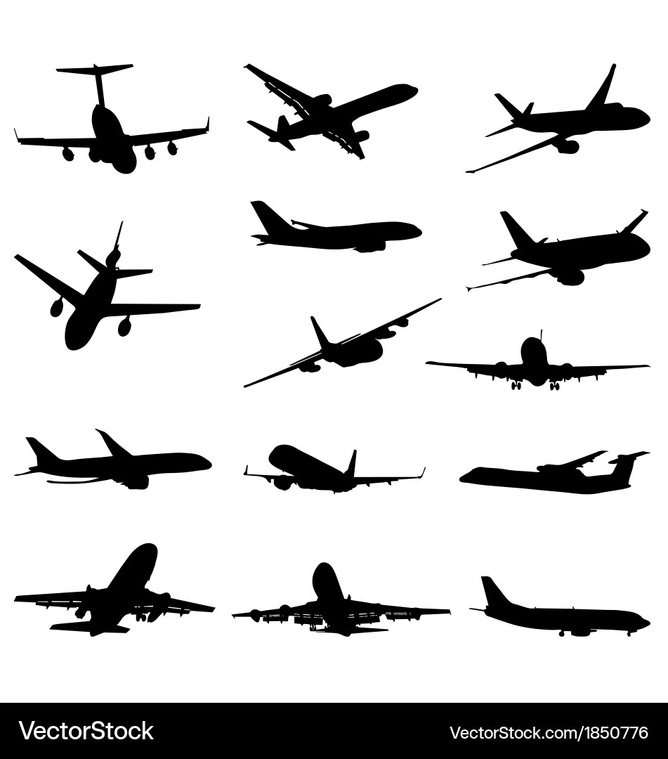 Airplane Silhouettes Royalty Free Vector Image