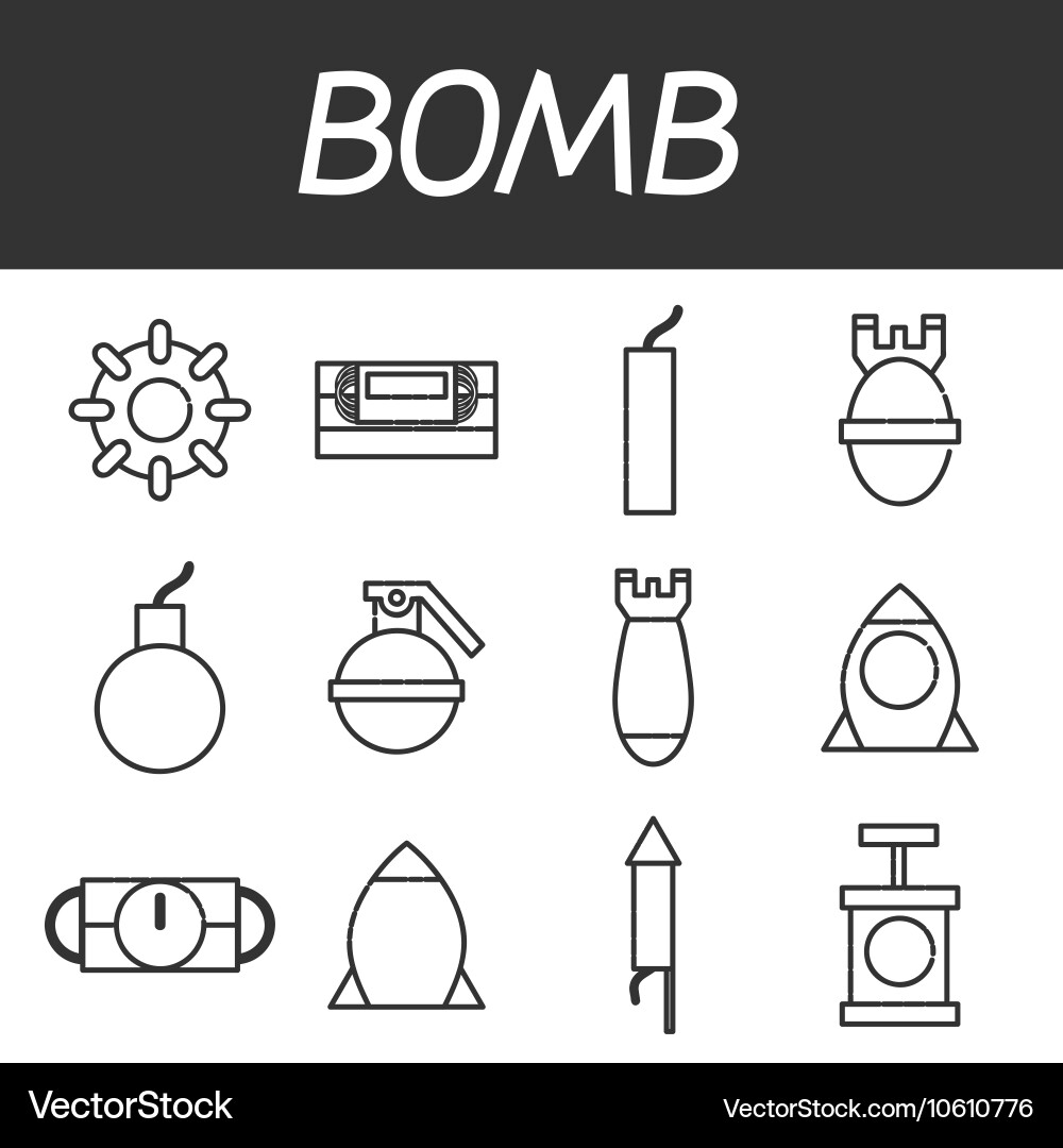 Bomb icons set Royalty Free Vector Image - VectorStock