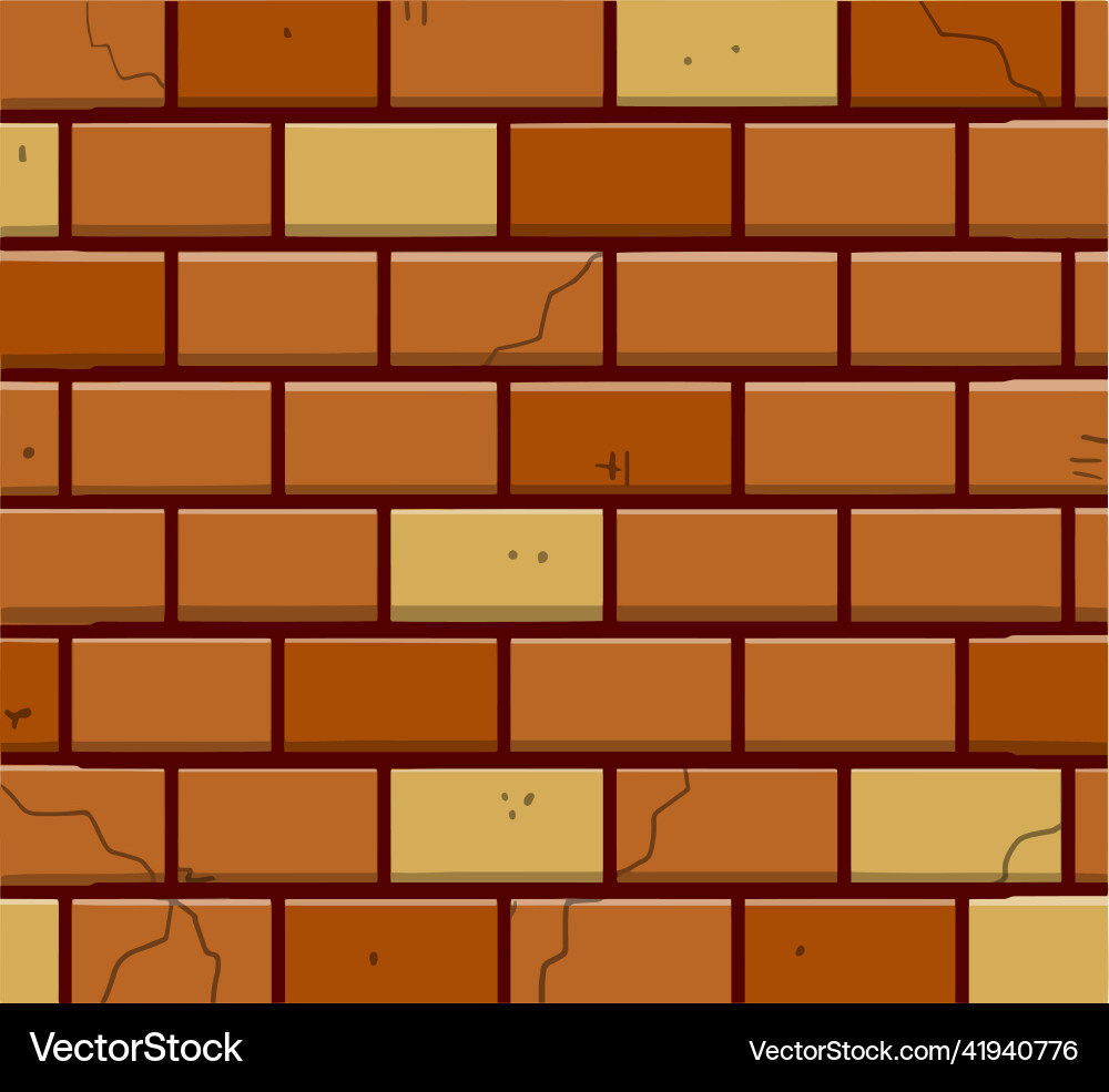 Brick wall old red stone fence Brick wall old red stone fence vector image