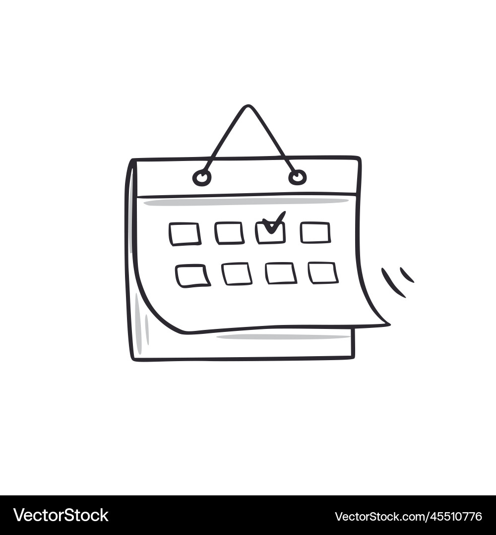 calendar-doodle-schedule-hand-drawn-royalty-free-vector