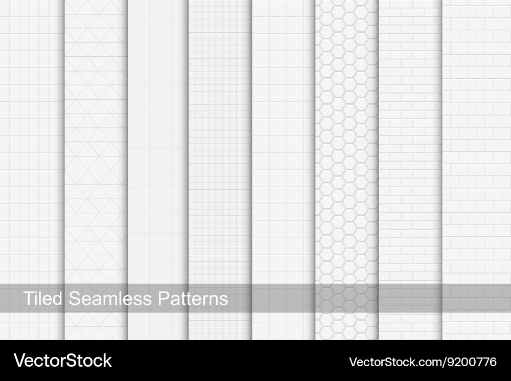 Collection of tile seamless patterns vector image