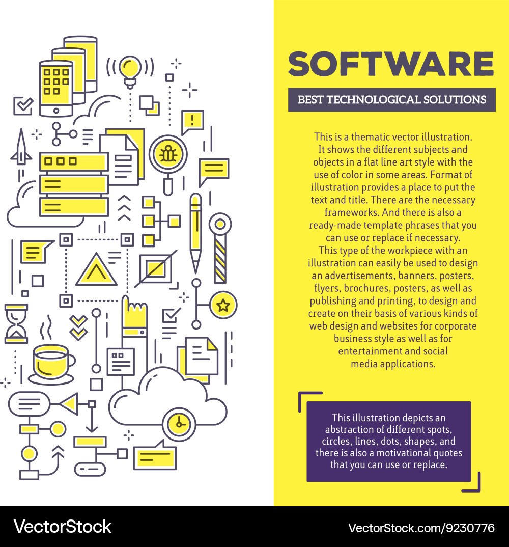 Creative concept of application software wit vector image