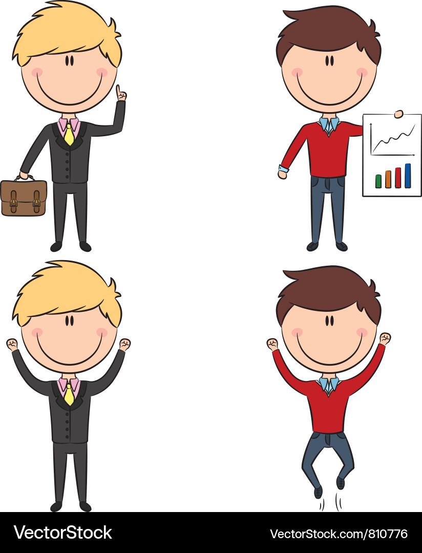 Cute and funny cartoon businessmen Vector Image