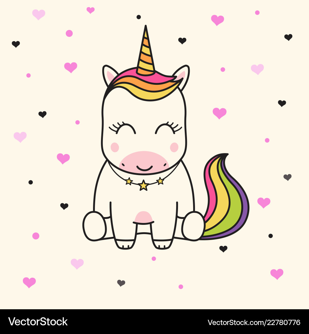 Cute Unicorn Face Illustration Vector Image