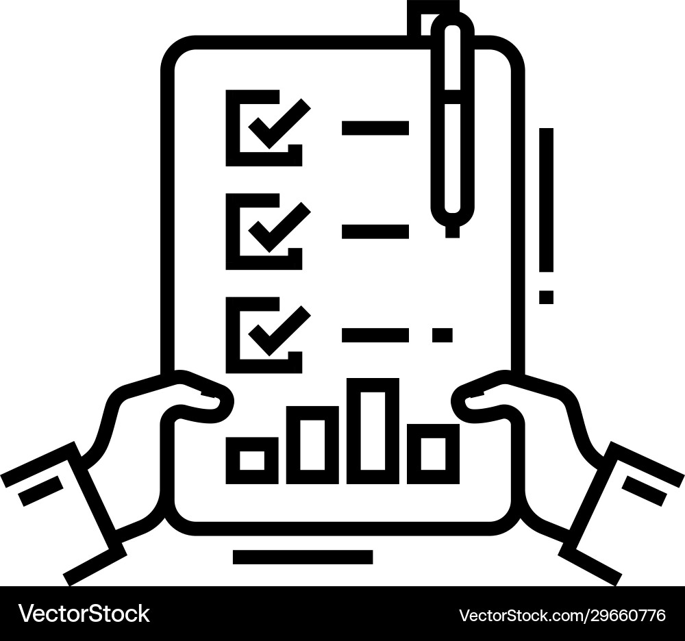 Daily checkbox line icon concept sign outline Daily checkbox line icon concept sign outline vector image