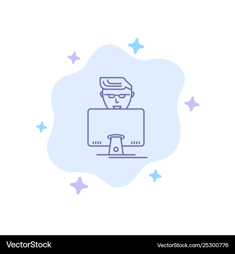 Hacker user gamer programmer blue icon Hacker user gamer programmer blue icon vector image