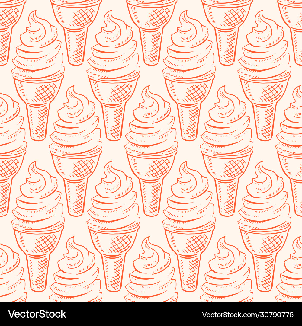 Ice Cream Seamless Pattern Vector Image