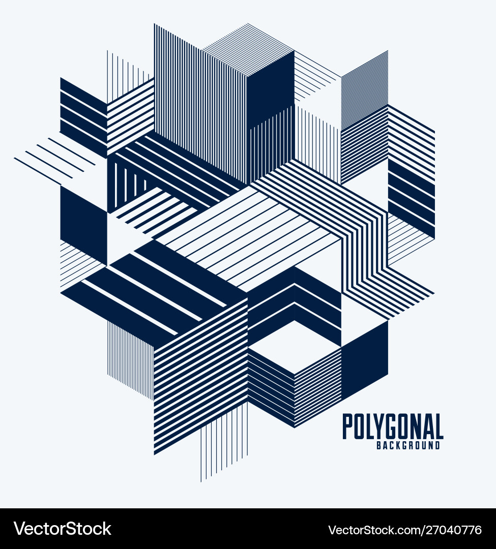 Line design 3d cubes and triangles abstract Line design 3d cubes and triangles abstract Vector Image