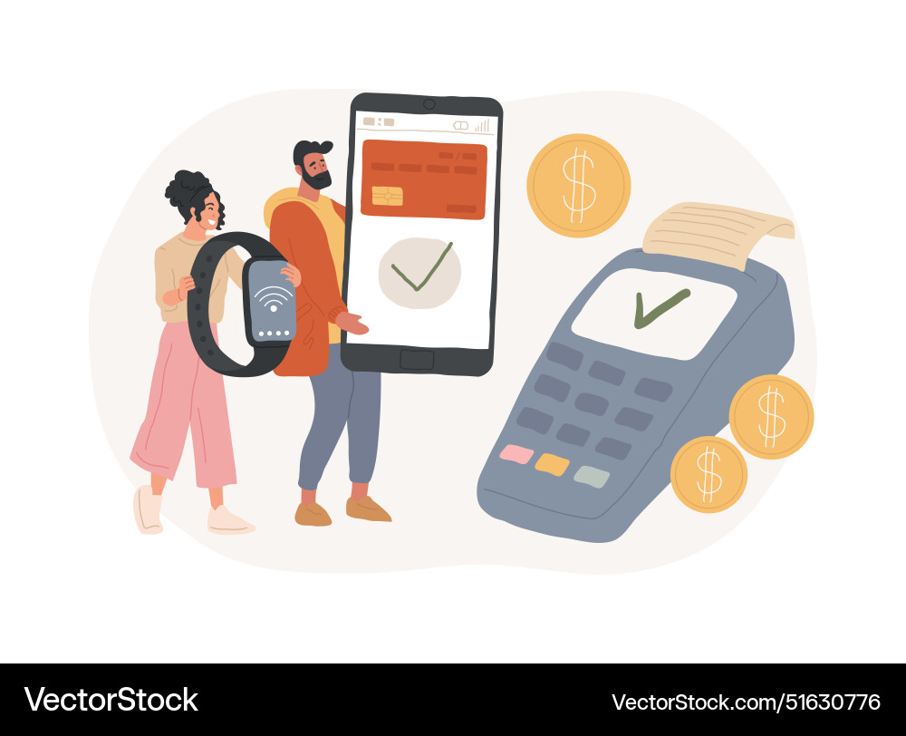 Nfc connection isolated concept Nfc connection isolated concept vector image