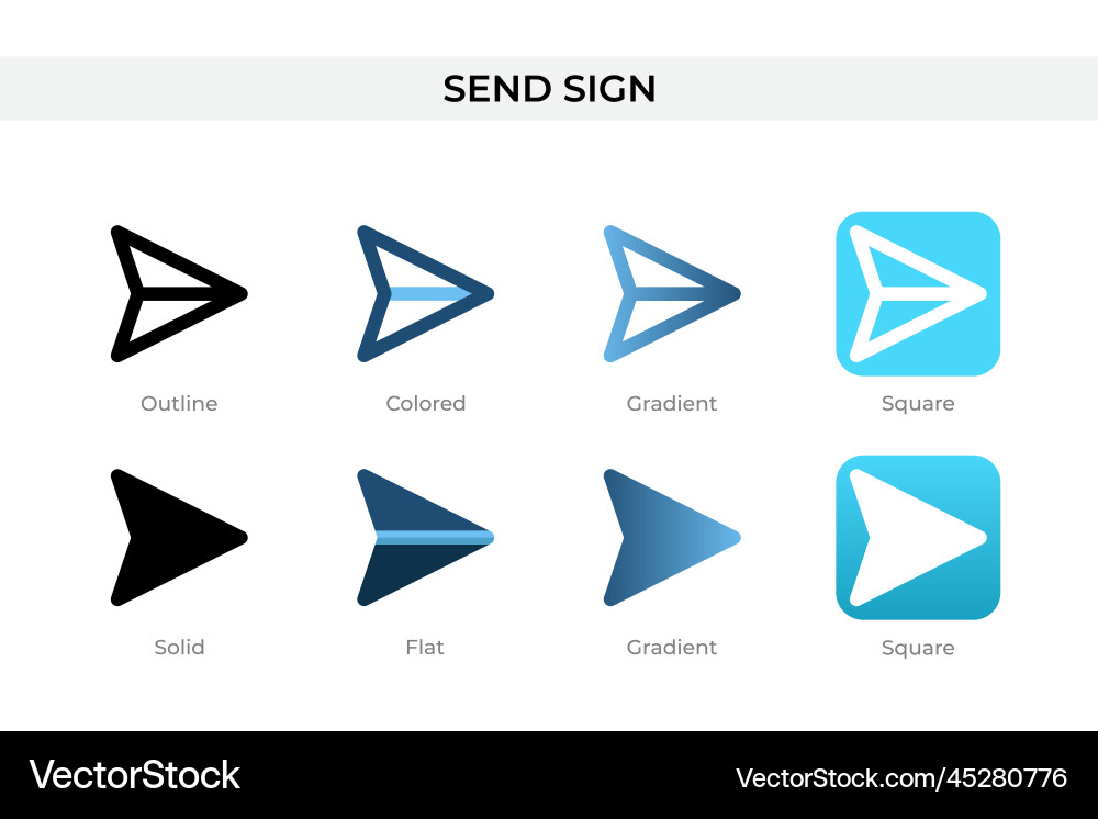 Send sign icon in different style icons Send sign icon in different style icons vector image