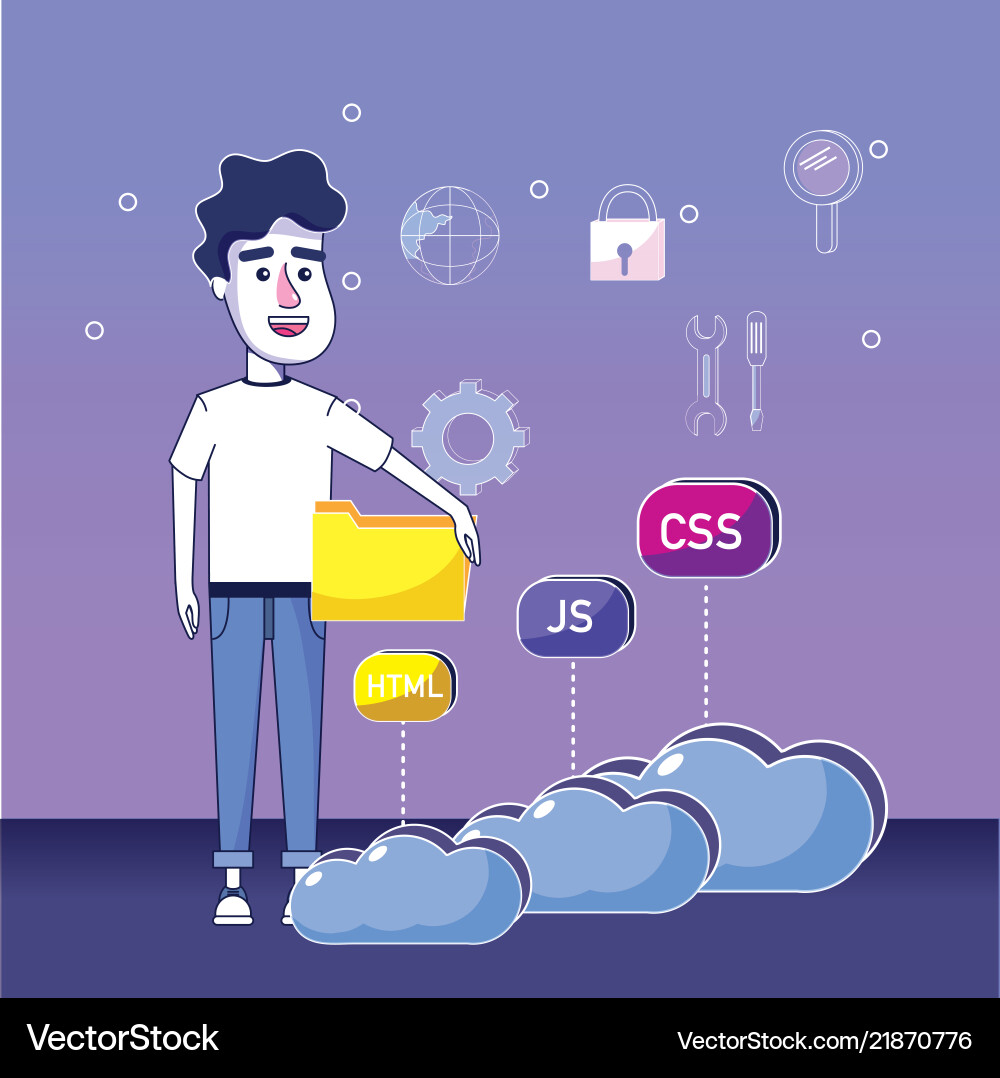 Software programmer cartoon vector image