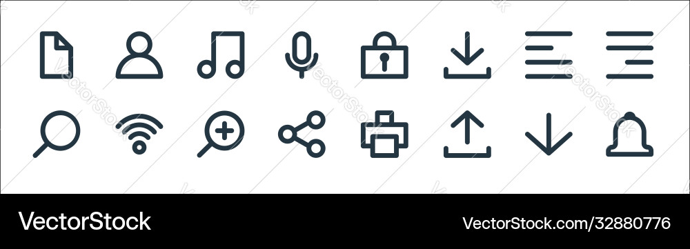User interface line icons linear set quality User interface line icons linear set quality vector image
