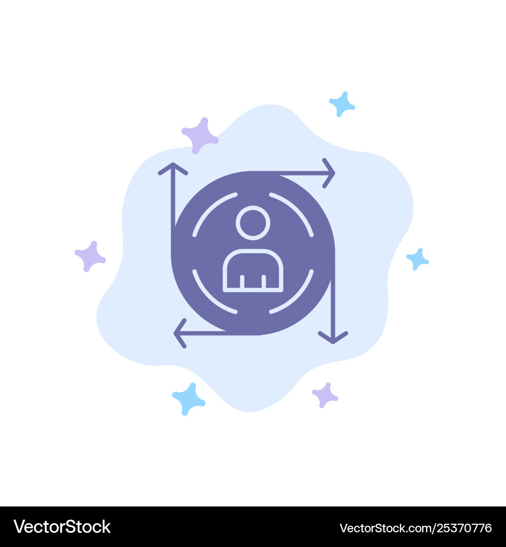 User predication arrow path blue icon on abstract vector image