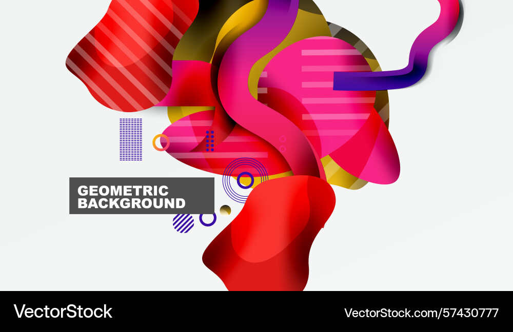 Abstract colorful shapes overlap creating dynamic Vector Image