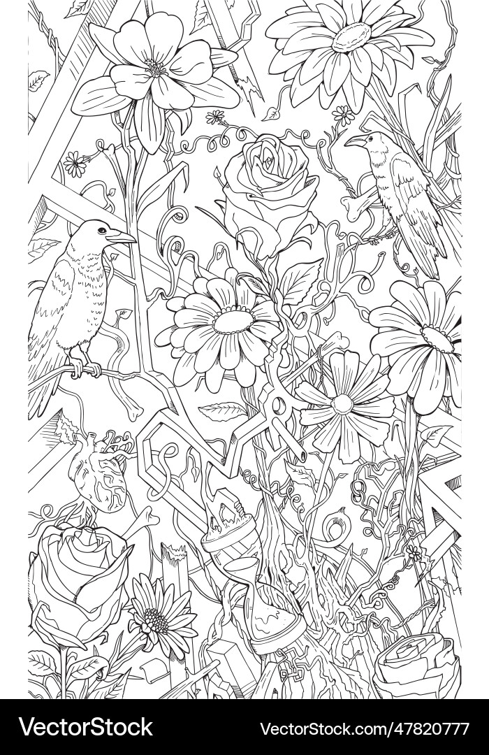 Abstract Floral Pattern Vector Image