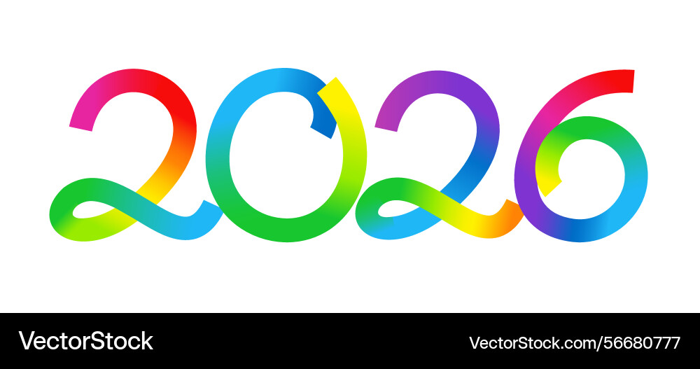 Abstract gradient lines in shape of 2026 Abstract gradient lines in shape of 2026 vector image