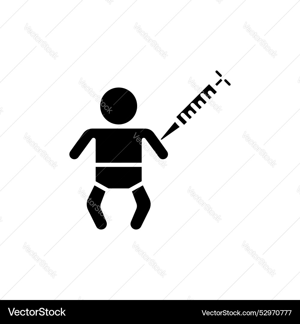 Baby vaccination line icon isolated on white Baby vaccination line icon isolated on white vector image
