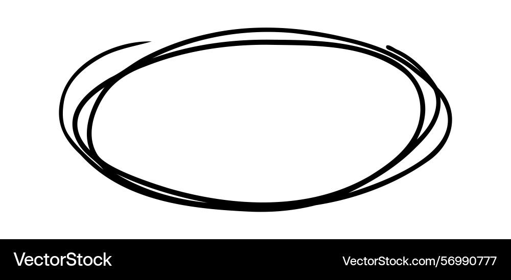 Black scribbled circle emphasizes key points Black scribbled circle emphasizes key points Vector Image