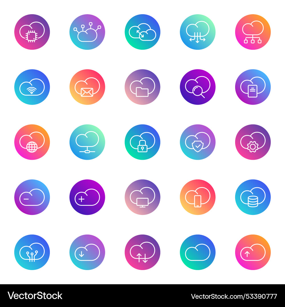 Cloud computing icons Vector Image