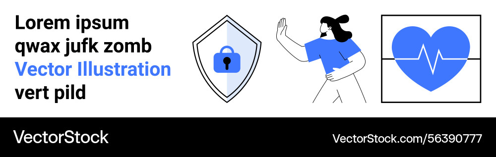 Digital security concept with health monitoring Digital security concept with health monitoring vector image