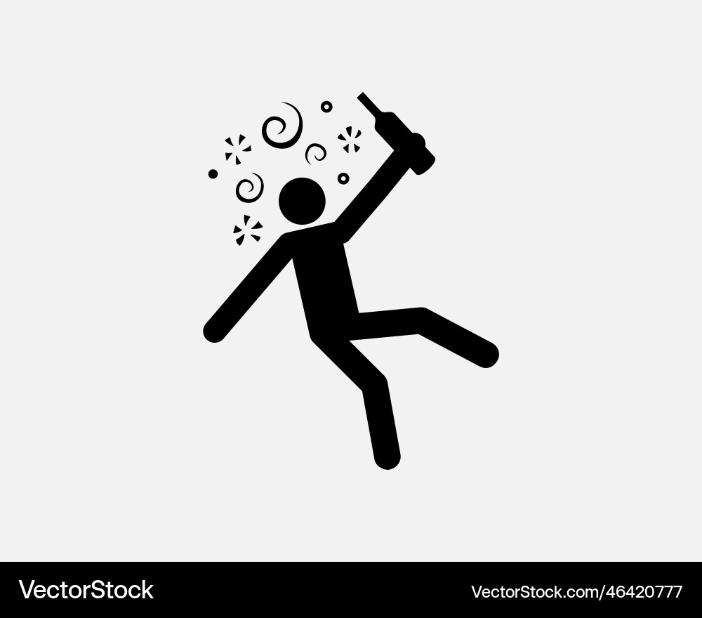 Drunk Person Silhouette Vector Image