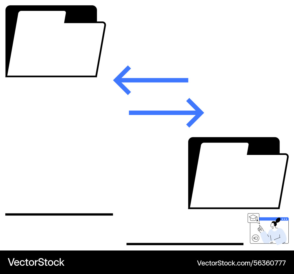 File and data sharing between two folders File and data sharing between two folders vector image