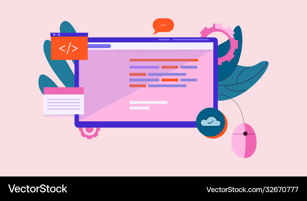 First Person Programming vector image