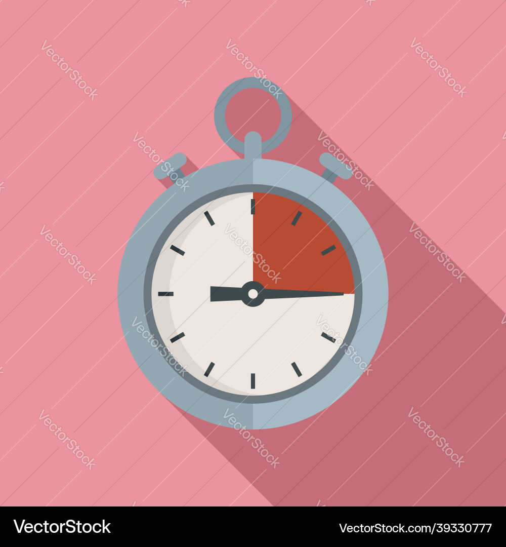 Flat Stopwatch Icon - Timer & Clock vector image
