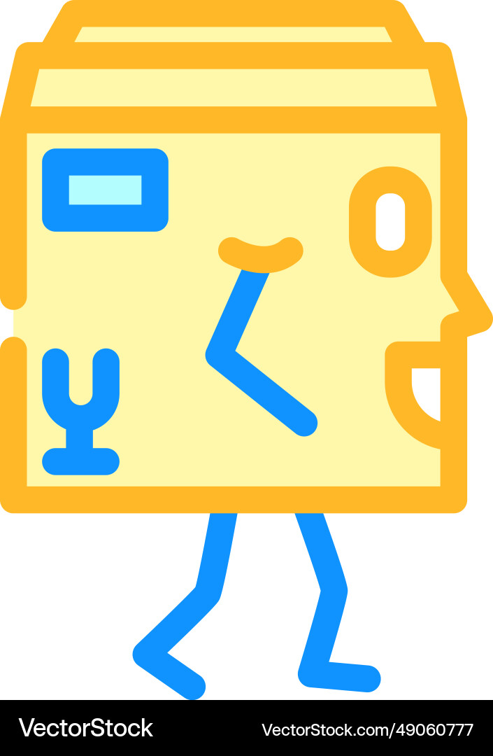 Go cardboard box character color icon Vector Image