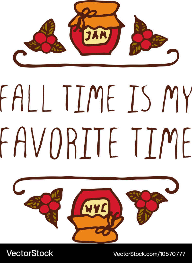 Handdrawn autumn element with text vector image