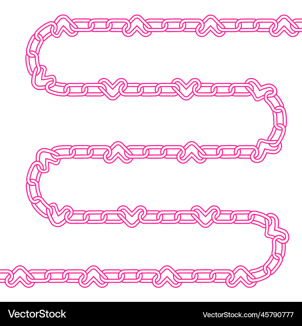 Isolated chain with heart link element Isolated chain with heart link element vector image