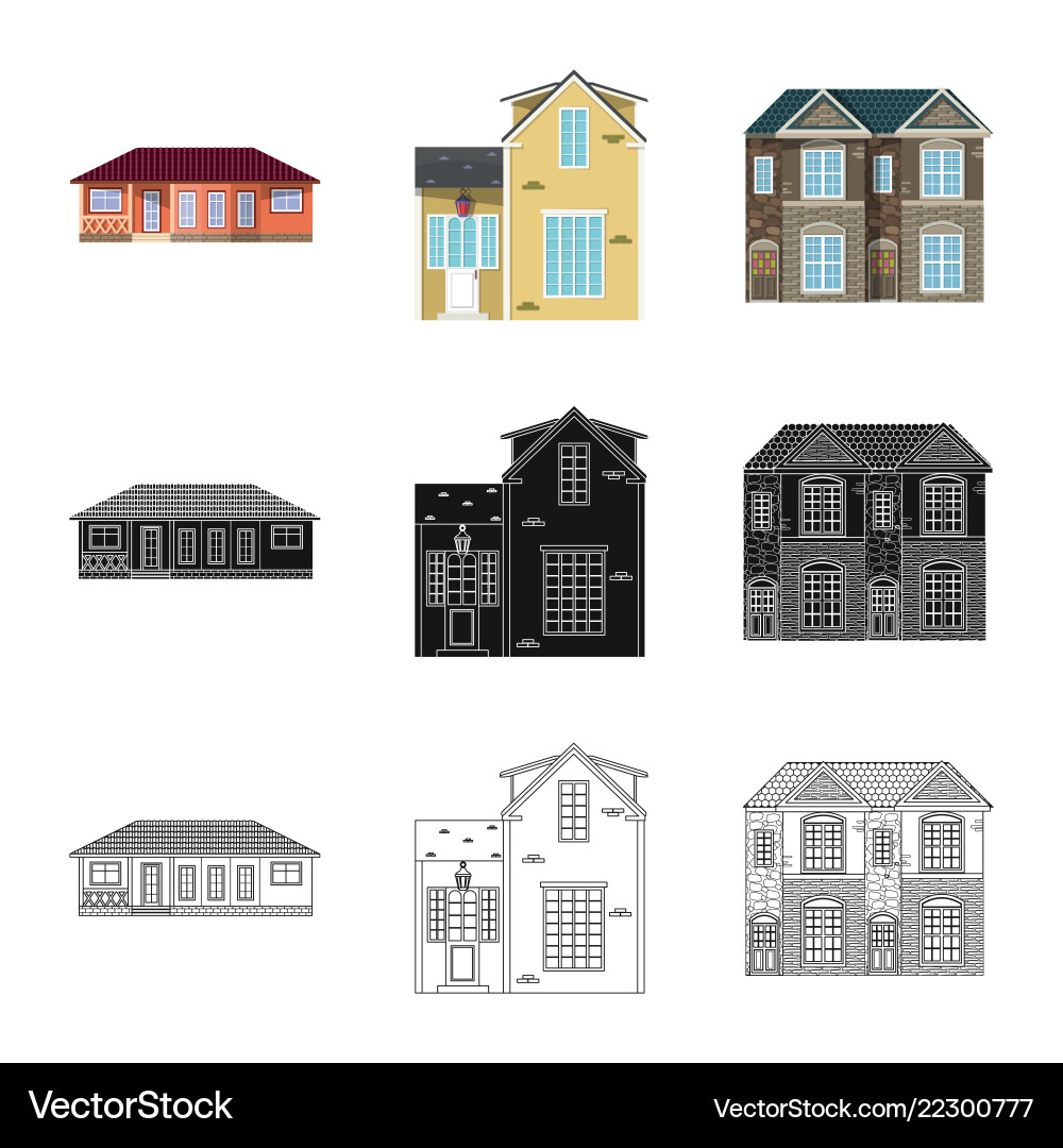 Isolated object of building and front icon vector image