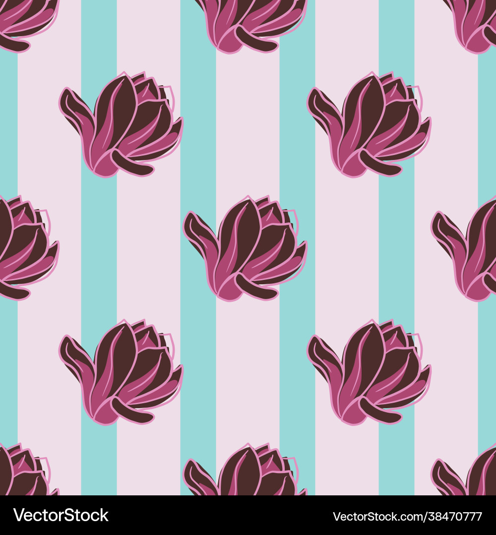Purple colored seamless pattern with botany Purple colored seamless pattern with botany vector image