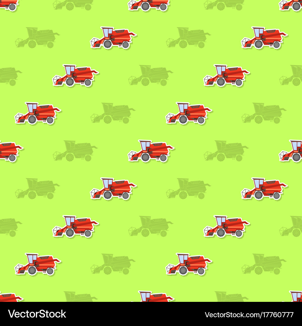 Seamless pattern with farm combine Vector Image