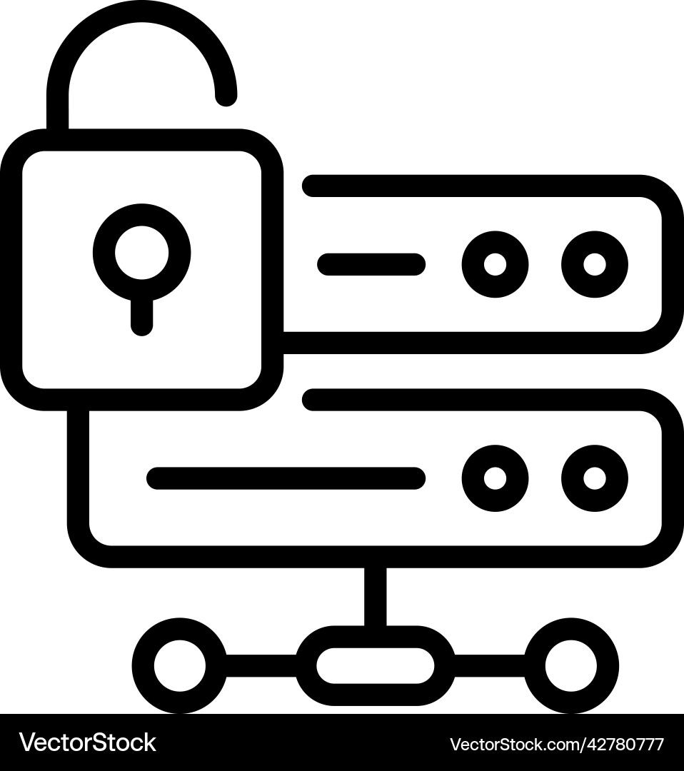 Secure server vector image