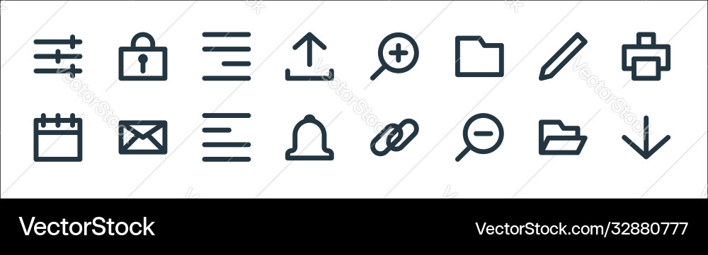 User interface line icons linear set quality User interface line icons linear set quality Vector Image