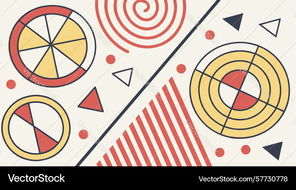 Abstract geometric circles slices pattern design vector image