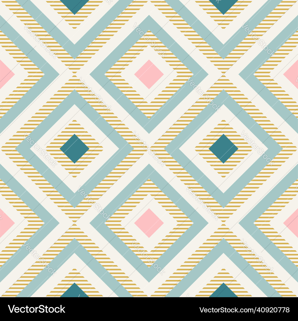 Abstract geometry in retro colors diamond shapes Vector Image
