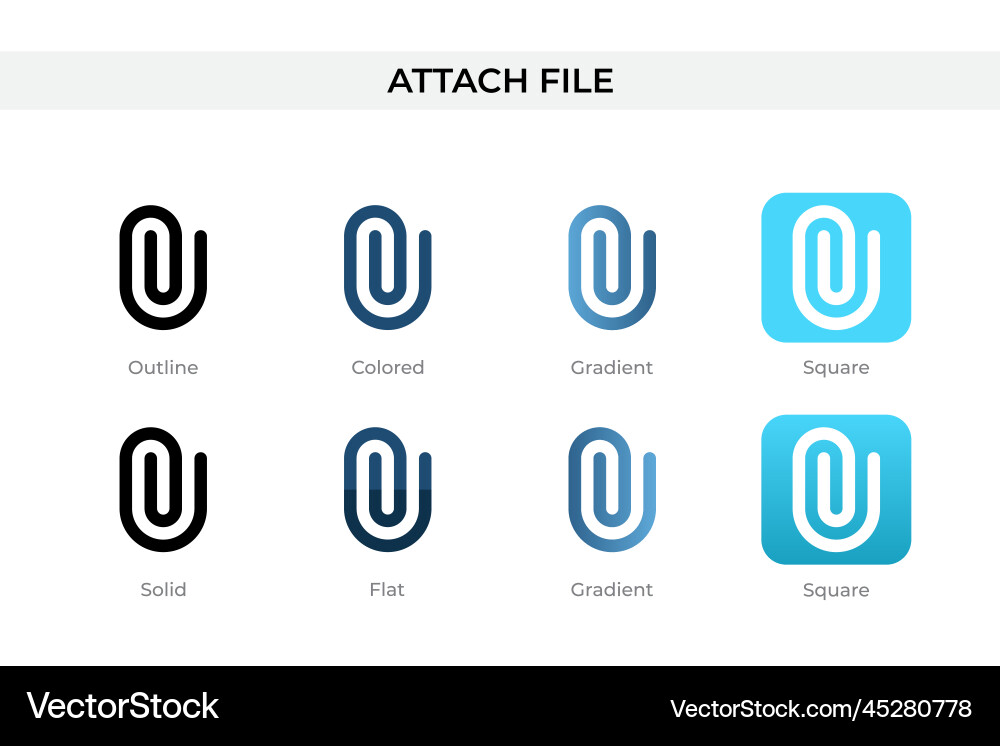 Attach file icon in different style Attach file icon in different style vector image