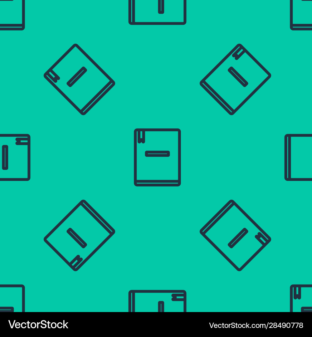 Blue line notebook icon isolated seamless pattern Blue line notebook icon isolated seamless pattern Vector Image