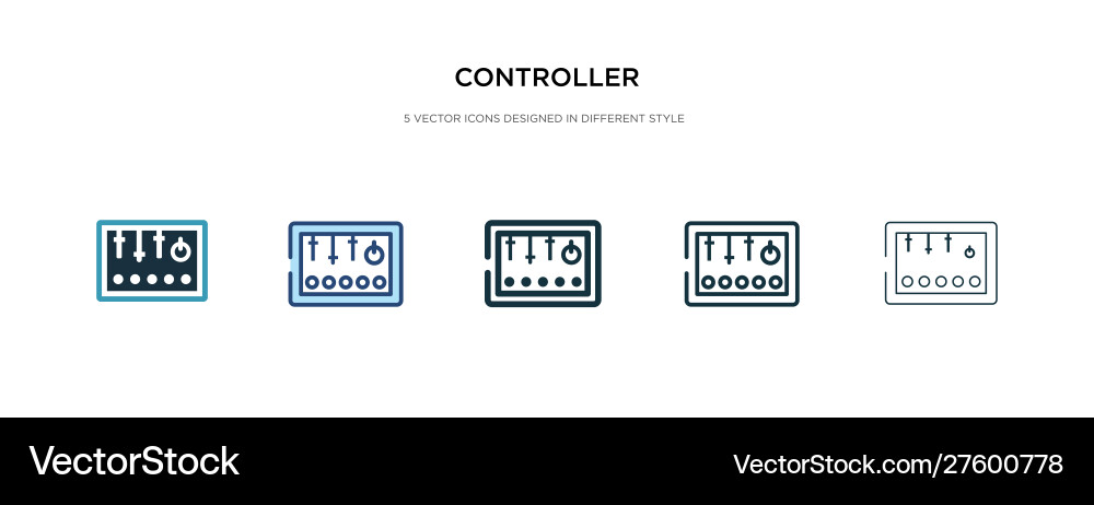 Controller icon in different style two colored Vector Image