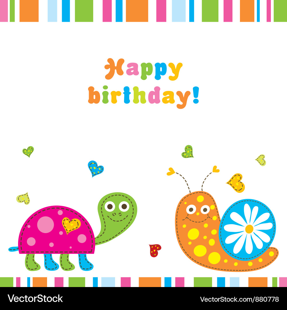 Cute Birthday Card for Kids vector image