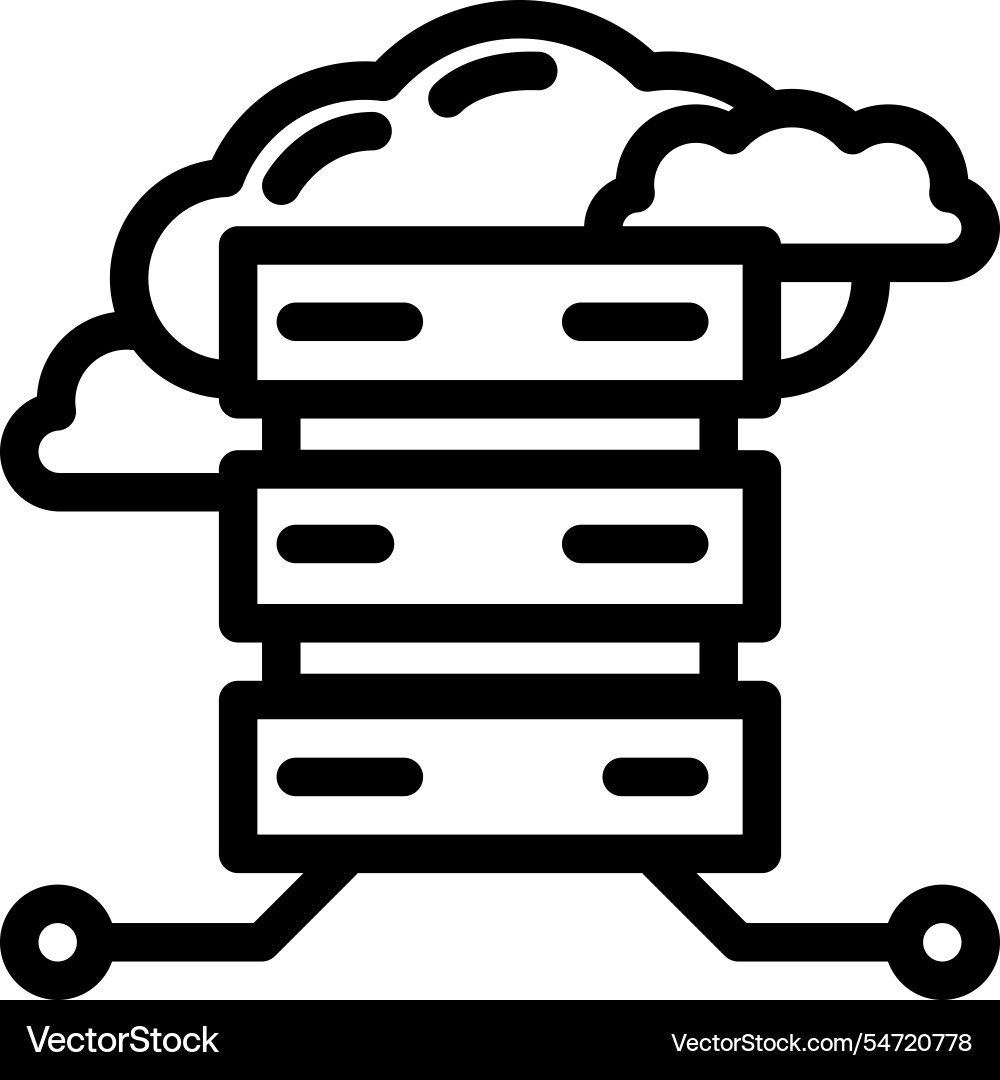 Database cloud computing line icon Database cloud computing line icon vector image